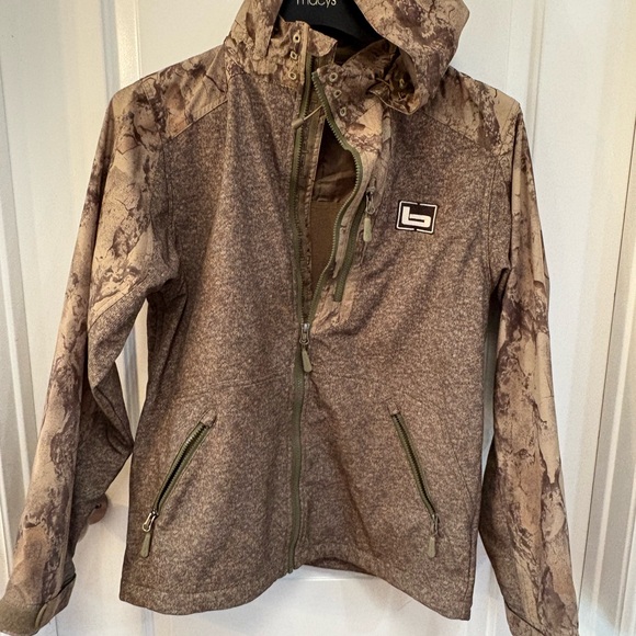Banded Brown and Green Hooded Jacket - Picture 1 of 2